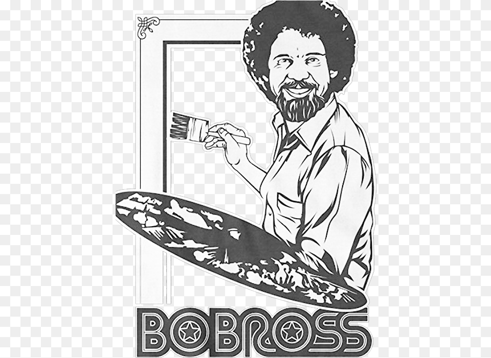 Bob Ross Iphone 11 Case For Sale Bob Ross Line Art, Adult, Publication, Person, Man Free Png Download