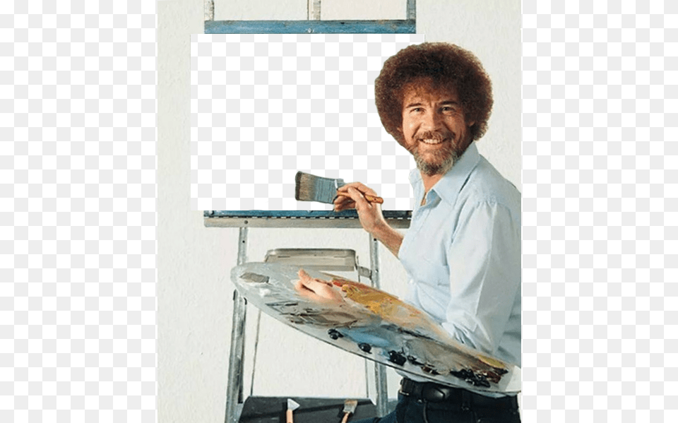 Bob Ross S Painting, Table, Desk, Furniture, Adult Free Transparent Png