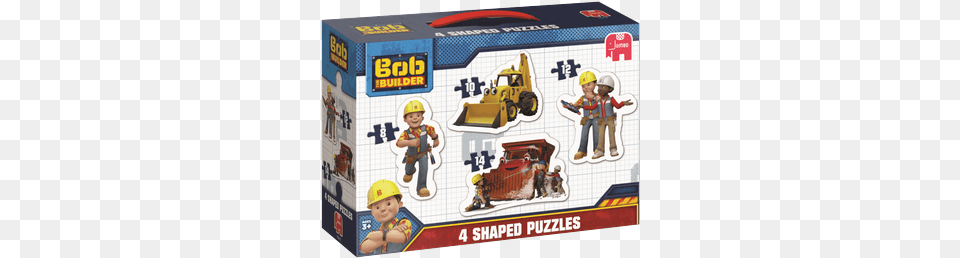 Bob The Builder 4in1 Shaped Puzzle Bob The Builder 4 In 1 Shaped Puzzles Jigsaw Puzzle, Hardhat, Clothing, Helmet, Bulldozer Png