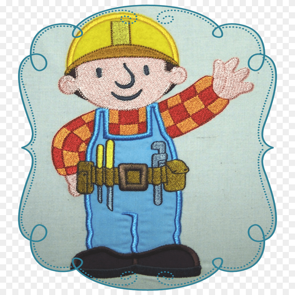 Bob The Builder Applique Machine Embroidery Design, Pattern, Baby, Person, Cartoon Png Image