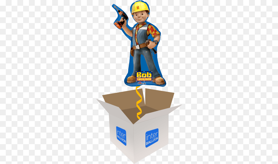 Bob The Builder Balloon Transparent Transparent 80th Birthday Clipart, Box, Male, Person, Child Png Image