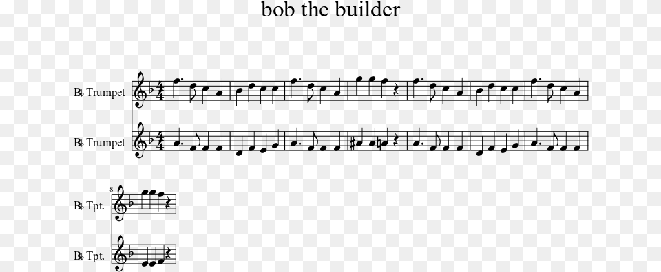 Bob The Builder Sheet Music 1 Of 1 Pages Fortune Days Glitch Mob Sheet Music, Gray Free Png