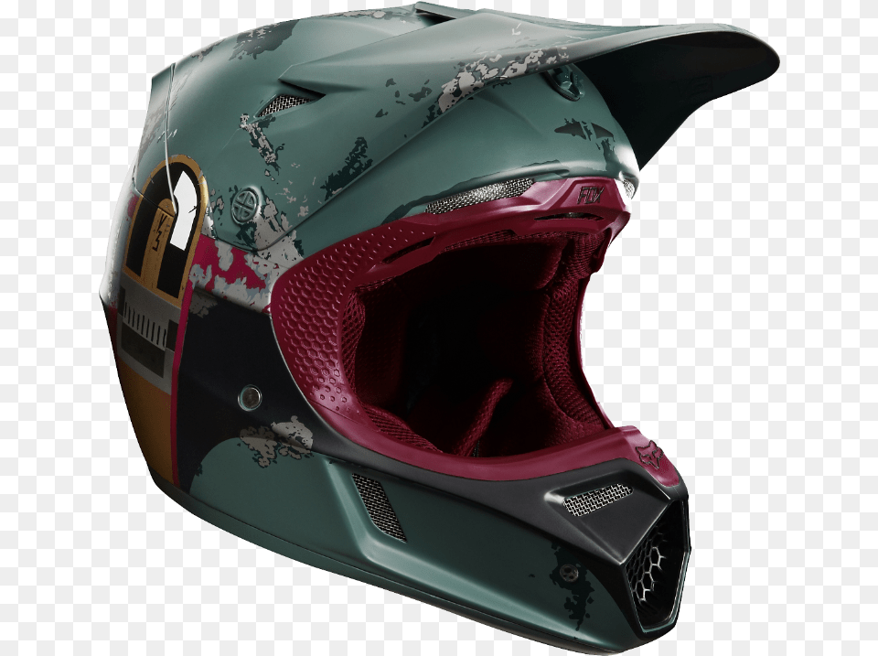 Boba Fett Limited Edition Motocross Gear From Fox Racing Motorcycle, Crash Helmet, Helmet, Clothing, Hardhat Free Transparent Png