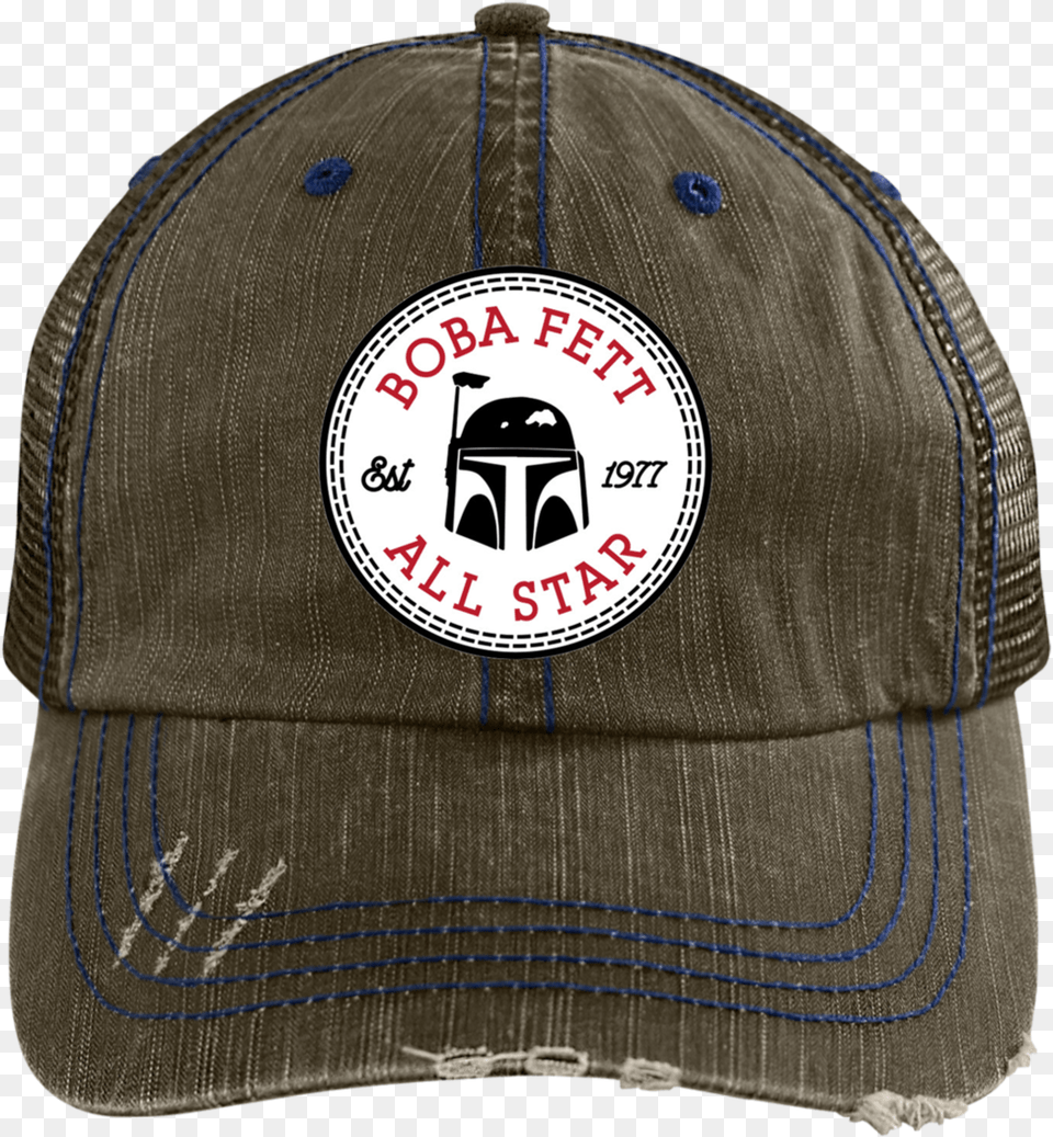 Boba Fett Star Wars All Star Converse Logo 6990 Distressed Hat, Baseball Cap, Cap, Clothing Free Transparent Png