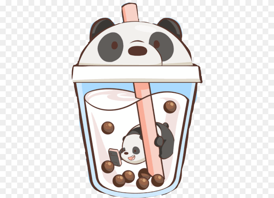 Boba We Bare Bears, Food, Cream, Cup, Dessert Free Png Download