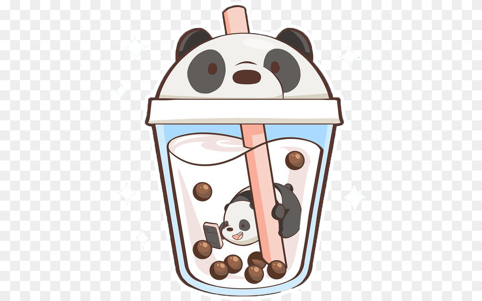 Boba We Bare Bears, Cup, Beverage, Milk, Ice Cream Free Png Download