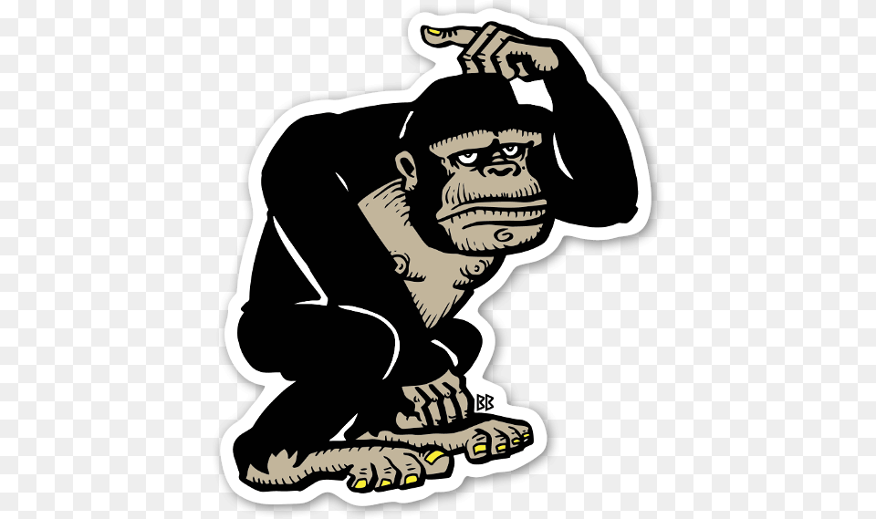 Bobby Black Gorilla Stickers Labels Sticker, Animal, Ape, Mammal, Person Png