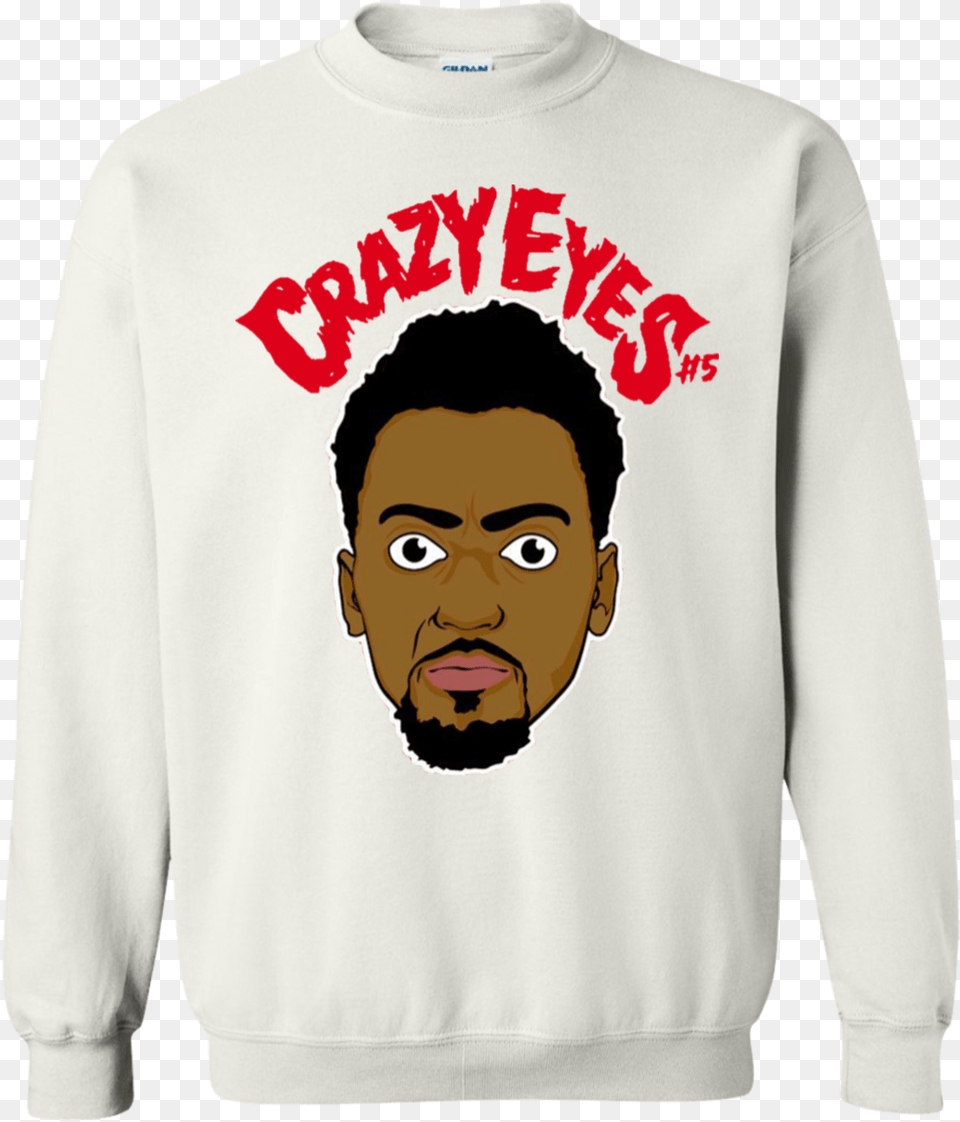 Bobby Portis Crazy Eyes Sweatshirt Sweater Red Style Gucci Mystic Cat Sweater Men, Clothing, Hoodie, Knitwear, Sleeve Free Png