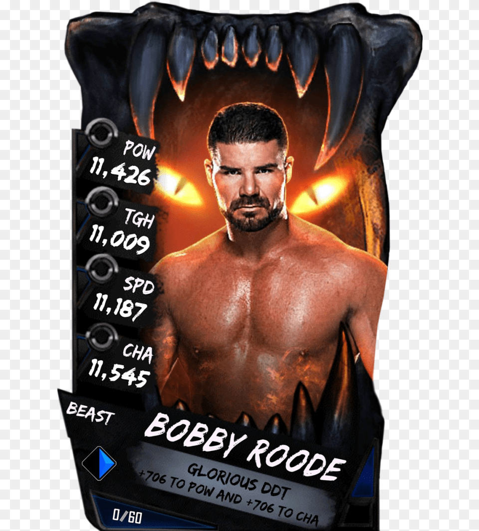 Bobbyroode S4 16 Beast Wwe Supercard Beast Cards, Adult, Person, Man, Male Free Png Download