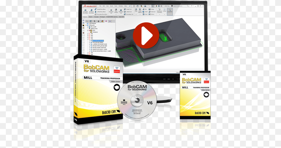 Bobcam For Solidworks V6 Mill Training Videos Bobcad Cam Optical Storage, Disk, Dvd Free Png