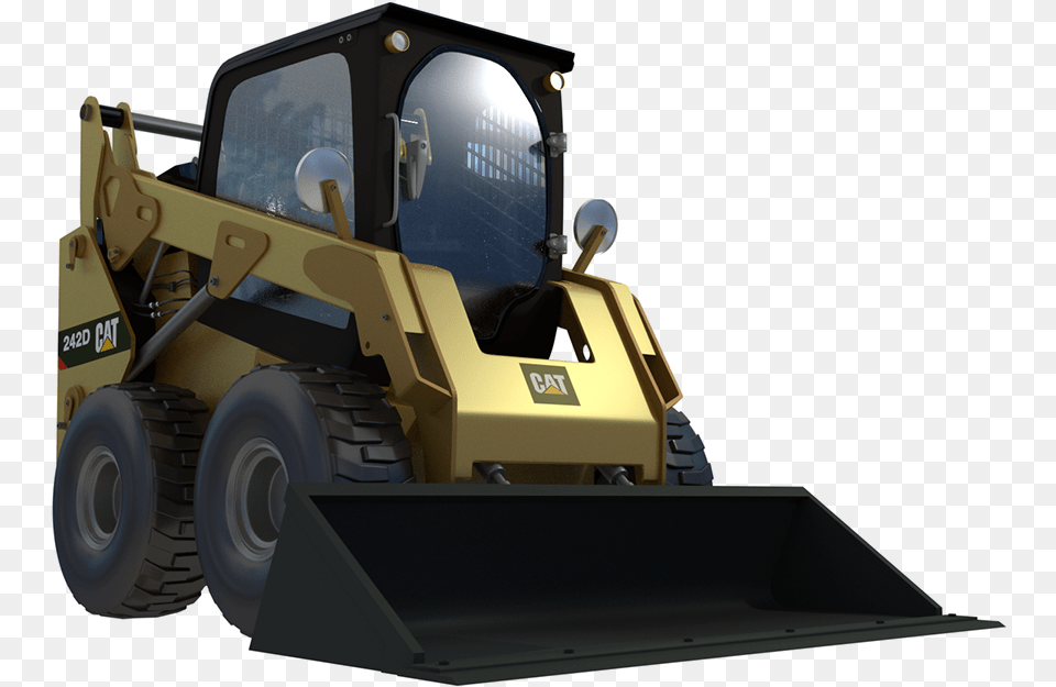 Bobcat Loader 3d Render Bulldozer, Machine, Wheel Png Image