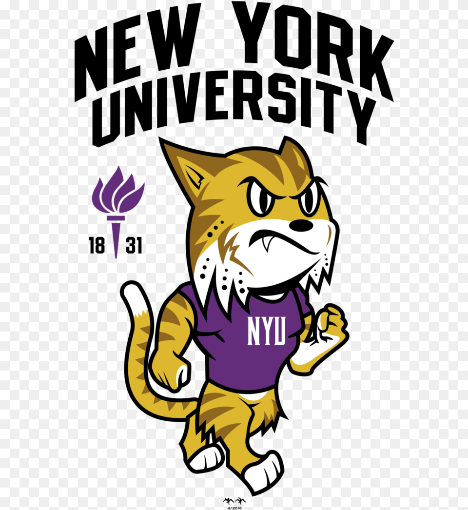 Bobcat New York University Mascot, Purple, Book, Publication, Comics Free Png Download