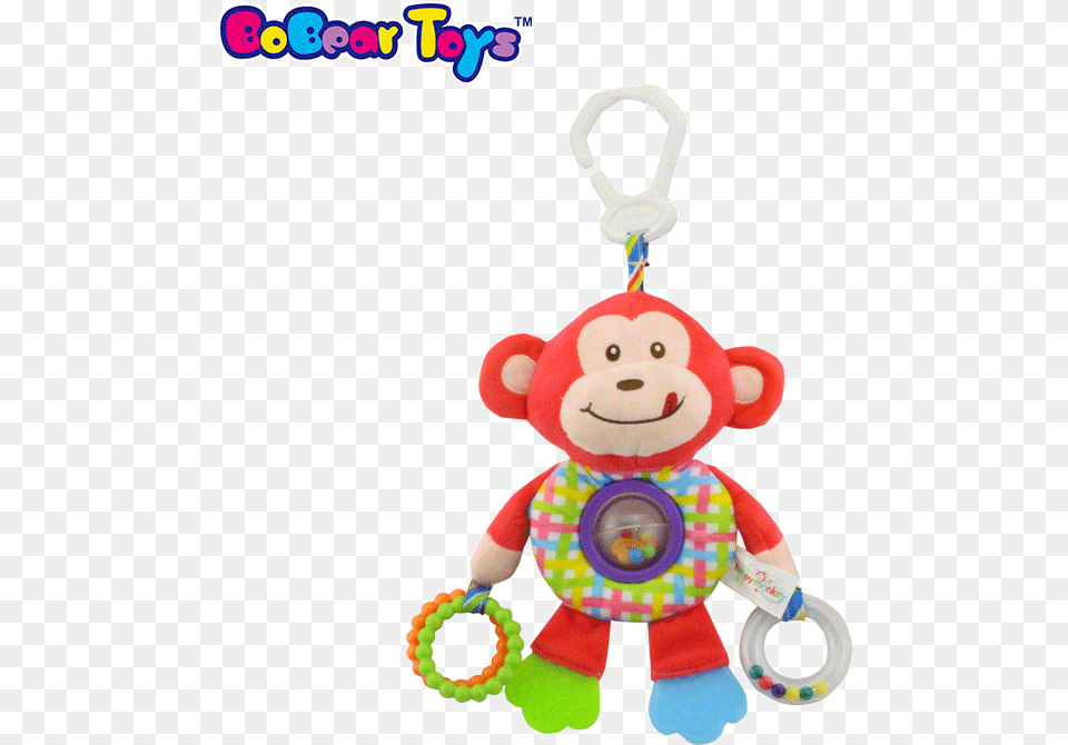 Bobeartoys Custom Soft Animal Monkey Plush Toy Teether Toy, Rattle Png Image