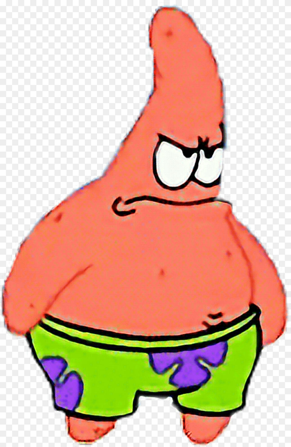 Bobesponja Sticker Cant See My Forehead Patrick, Baby, Person, Plush, Toy Png Image
