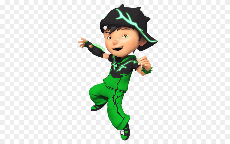 Boboiboy Character Thorn, Elf, Baby, Person, Cartoon Free Png Download
