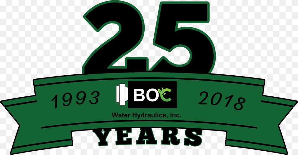 Boc Celebrates 25th Anniversarry Sign, Symbol, Number, Text, Green Free Png