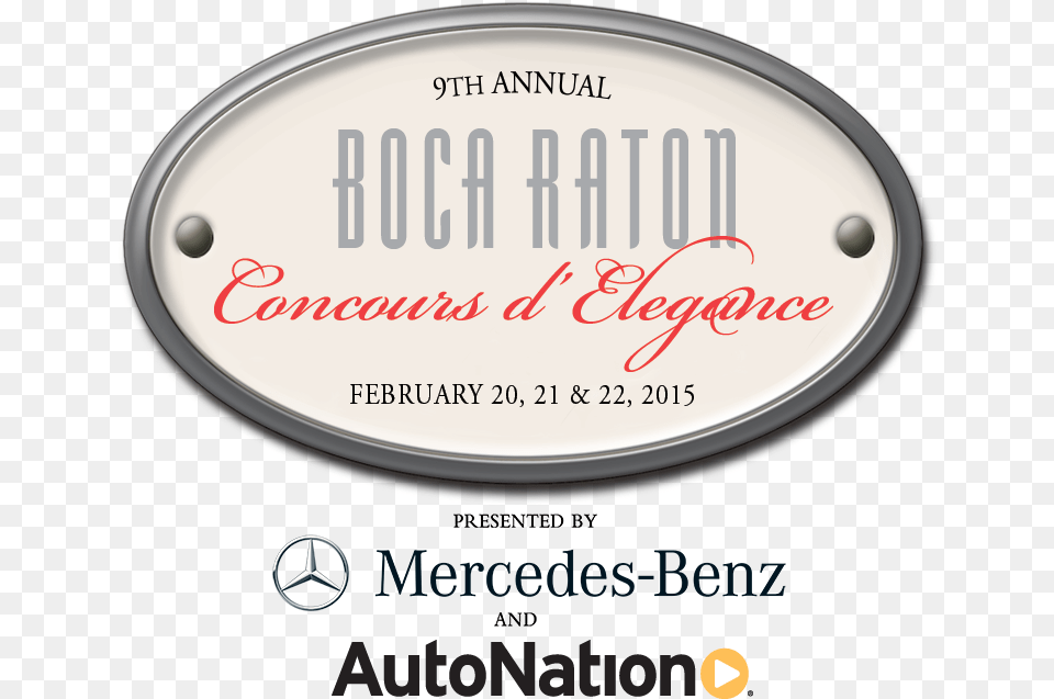 Boca Raton Concours D39elegance Mercedes Benz, Disk, Text, Oval, Book Free Transparent Png