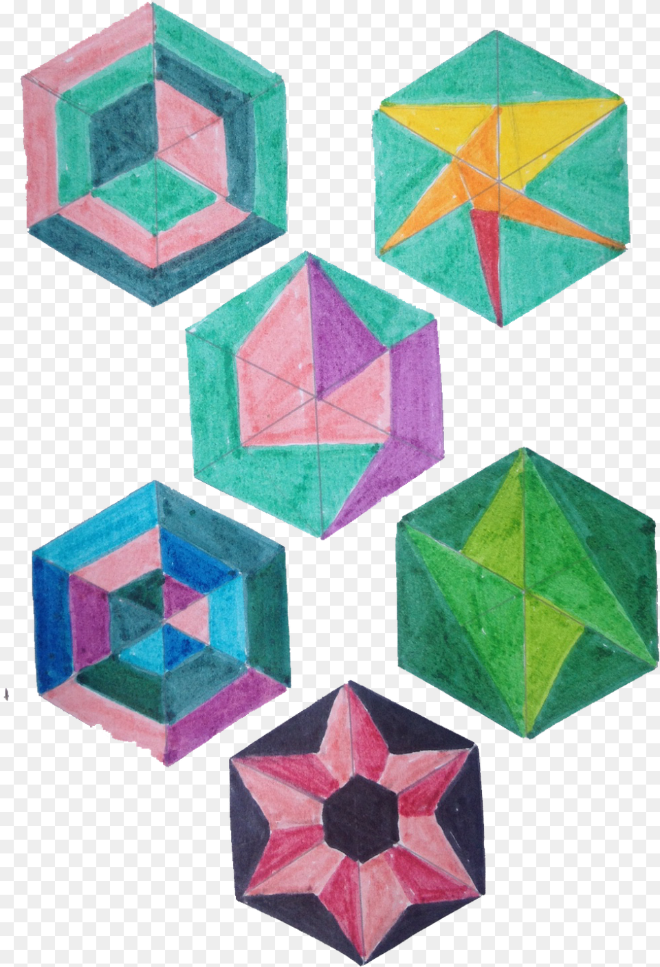 Bocetos En Blanco Y Negro Tcnica De Color Y Bolgrafo Triangle, Paper, Art, Box, Origami Free Transparent Png
