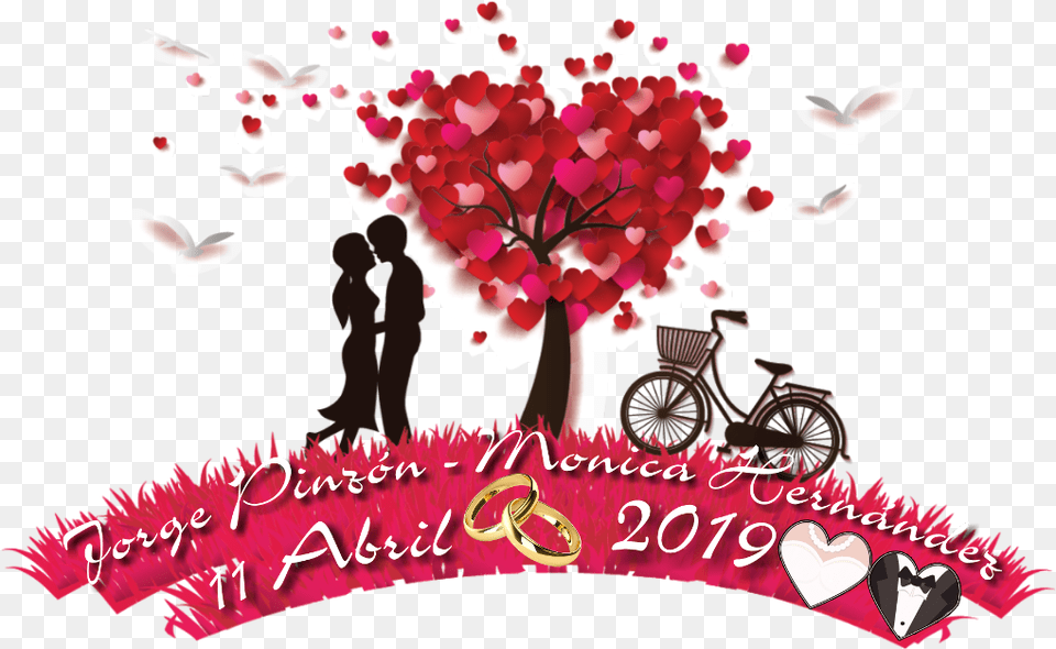 Boda Romantic Love Background, Flower, Plant, Bicycle, Vehicle Free Png Download