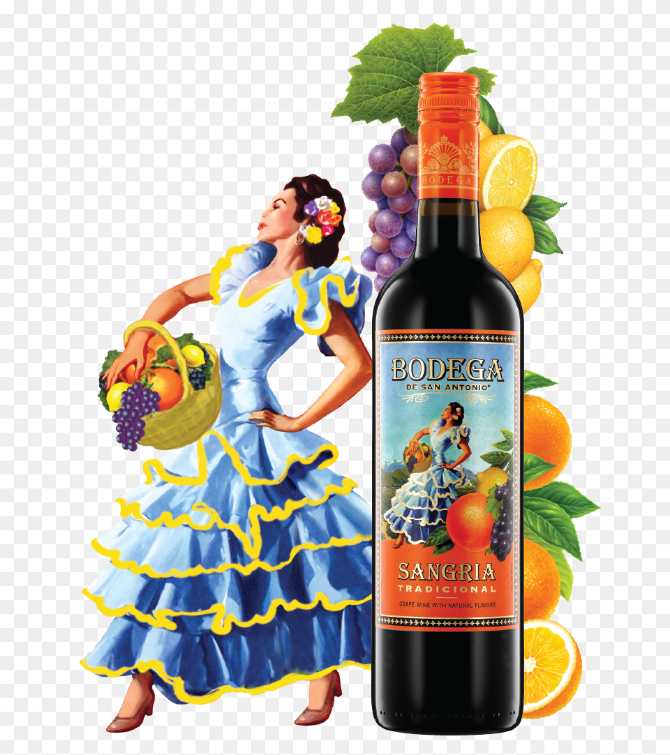 Bodega De San Antonio Sangria California Sangria Red Wine Recipes, Adult, Person, Woman, Female Png