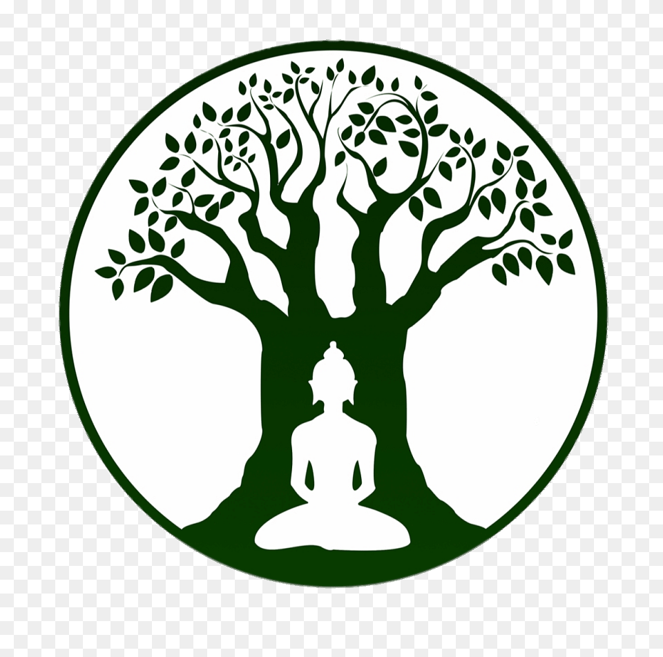 Bodhi Day Buddha Green Silhouette, Stencil, Plant, Tree, Sticker Free Png Download