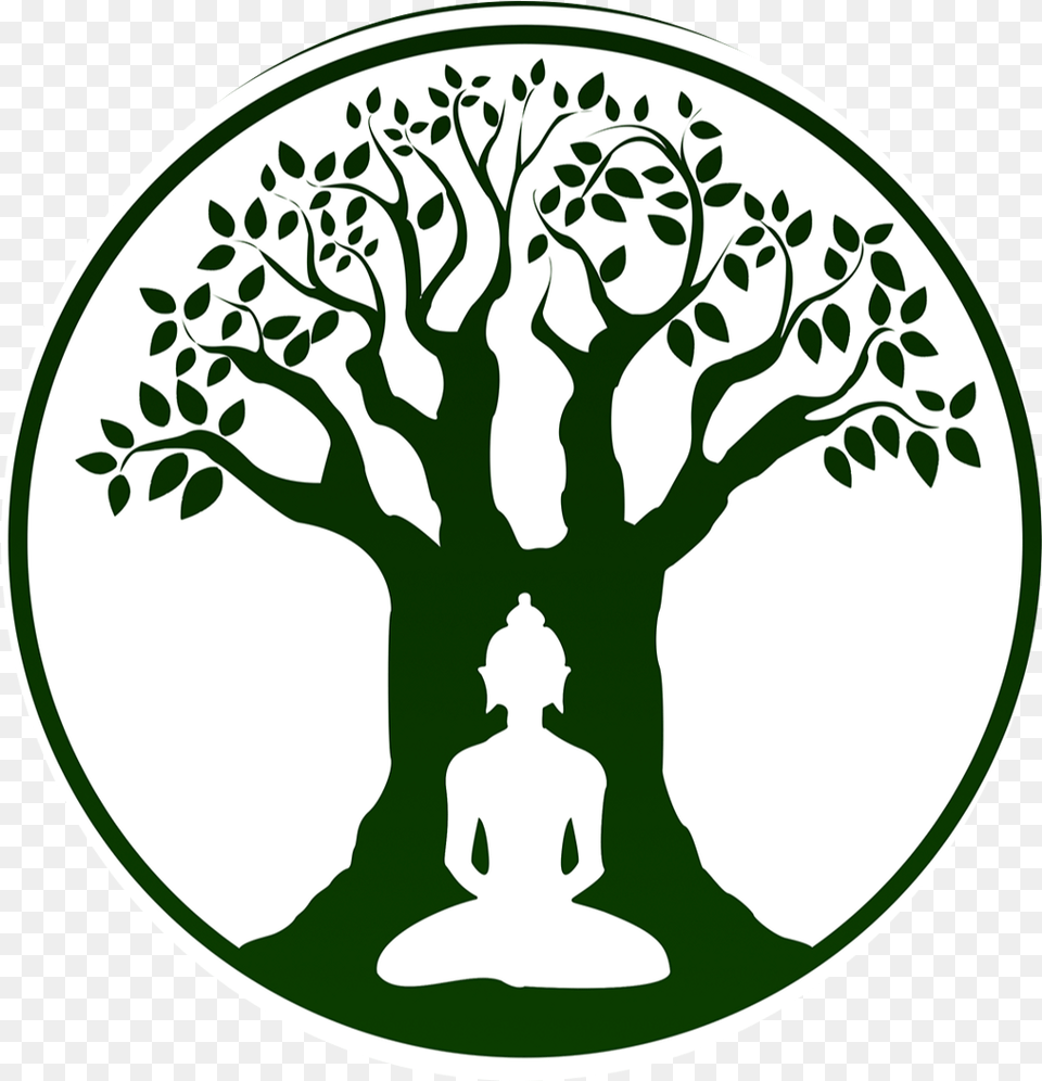 Bodhi Tree Logo Ftestickersfreetoedit Simple Easy Buddha Drawing, Stencil, Sticker Free Png Download