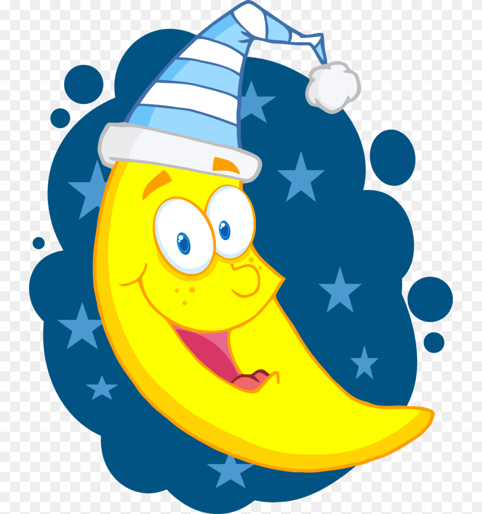 Bodle Clipart Animated Kids Moon, Banana, Food, Fruit, Plant Free Png Download