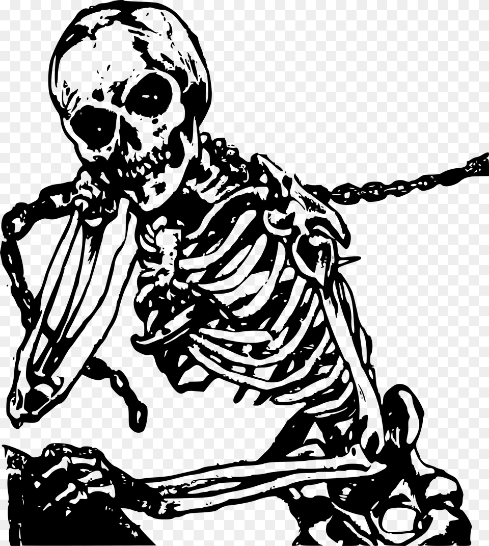 Body Chain Evil Skeleton Clipart, Gray Png Image