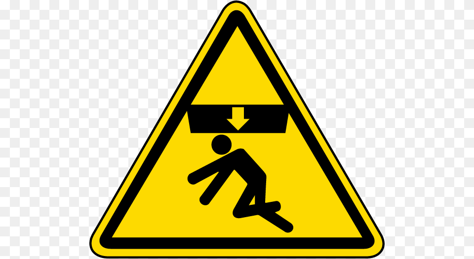 Body Crush Warning Label Overhead Crane Warning Sign, Symbol, Road Sign Png Image