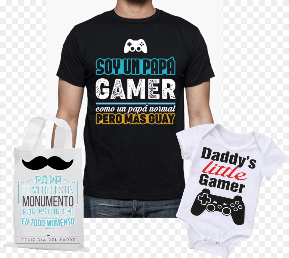 Body Kit Bebe Y Pap Gamer Da Del Padre, Tote Bag, Bag, Clothing, T-shirt Free Png Download