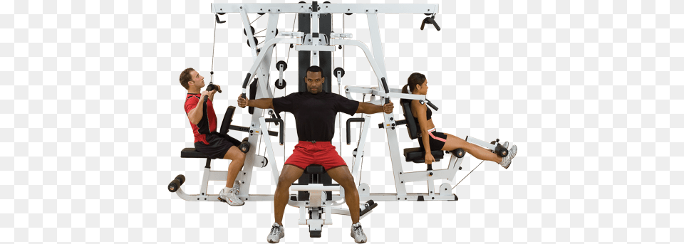 Body Solid Exm4000lps 3 People Complex Home Gym Machine Body Solid Exm 4000, Adult, Person, Man, Male Free Transparent Png