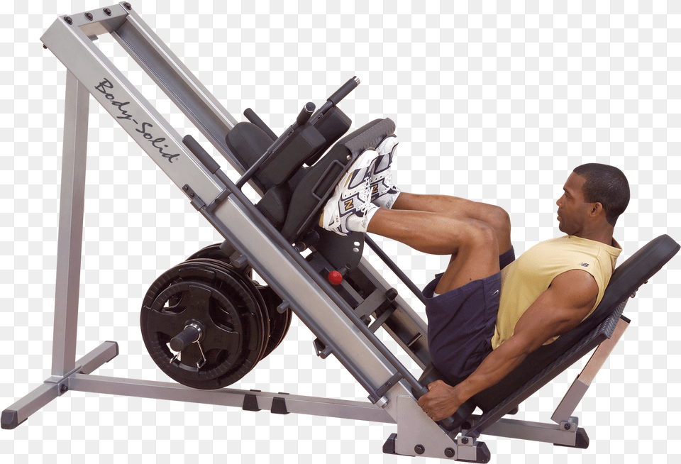 Body Solid Leg Press Hack Squat Machine Leg Press, Adult, Person, Man, Male Png