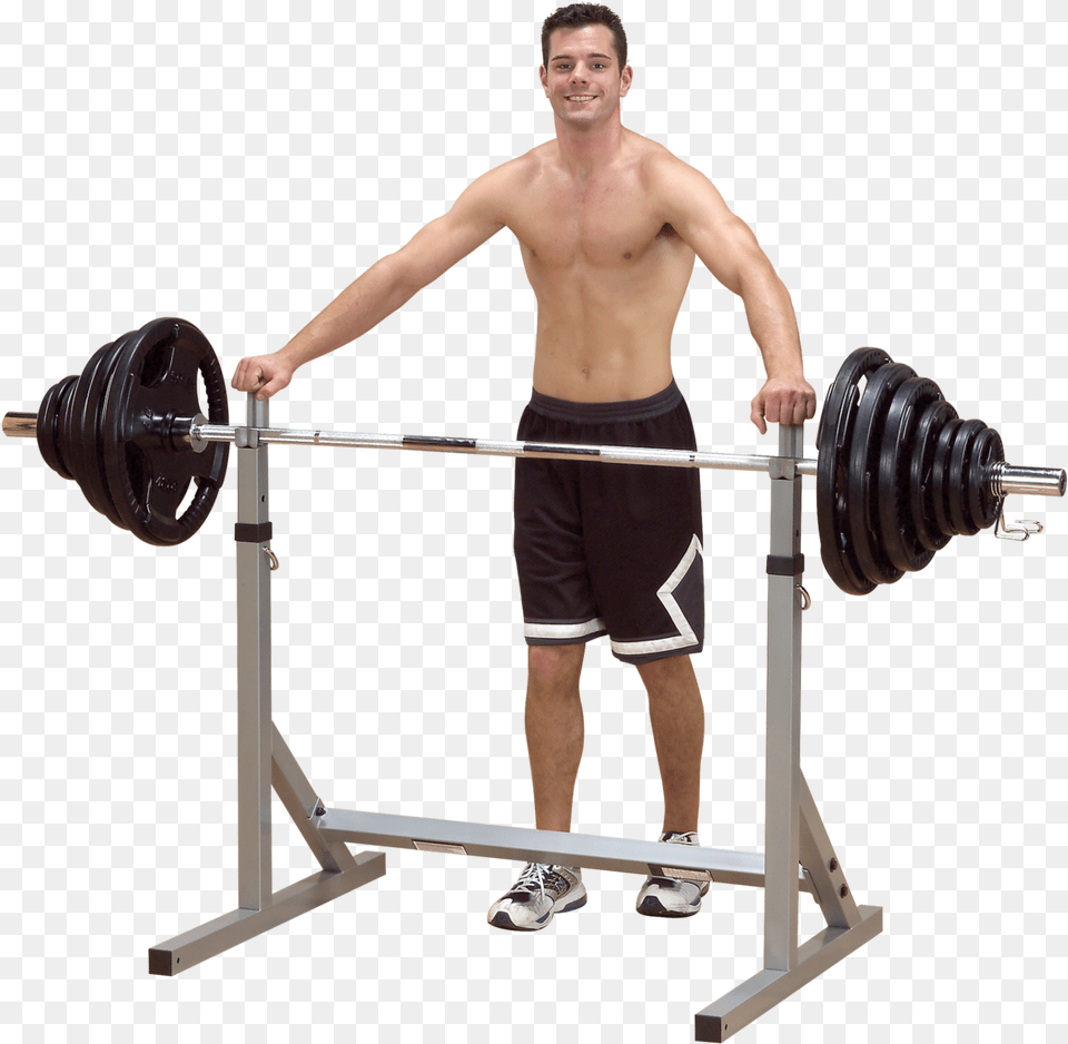 Body Solid Powerline Squat Rack, Adult, Person, Man, Male Free Png Download