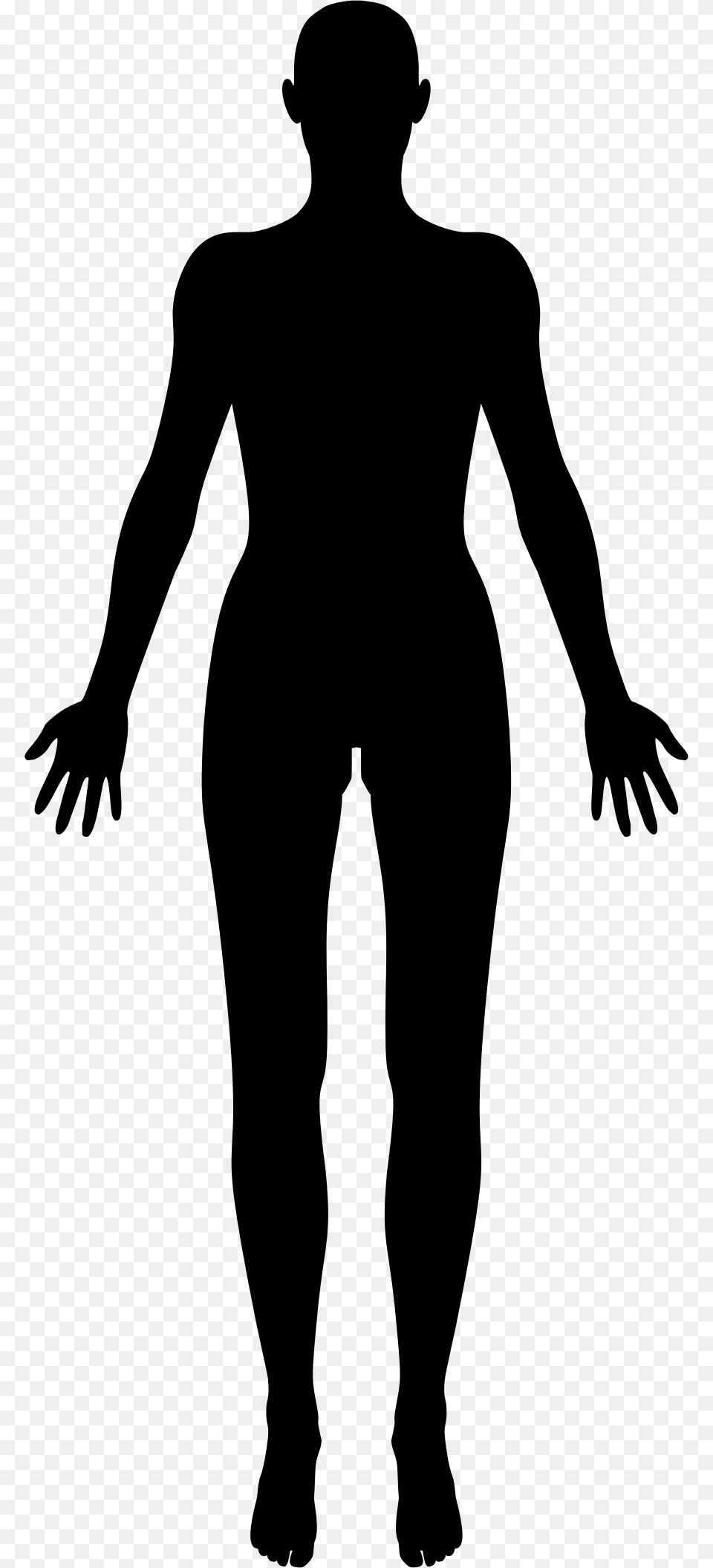 Body Woman Clip Art, Gray Free Png