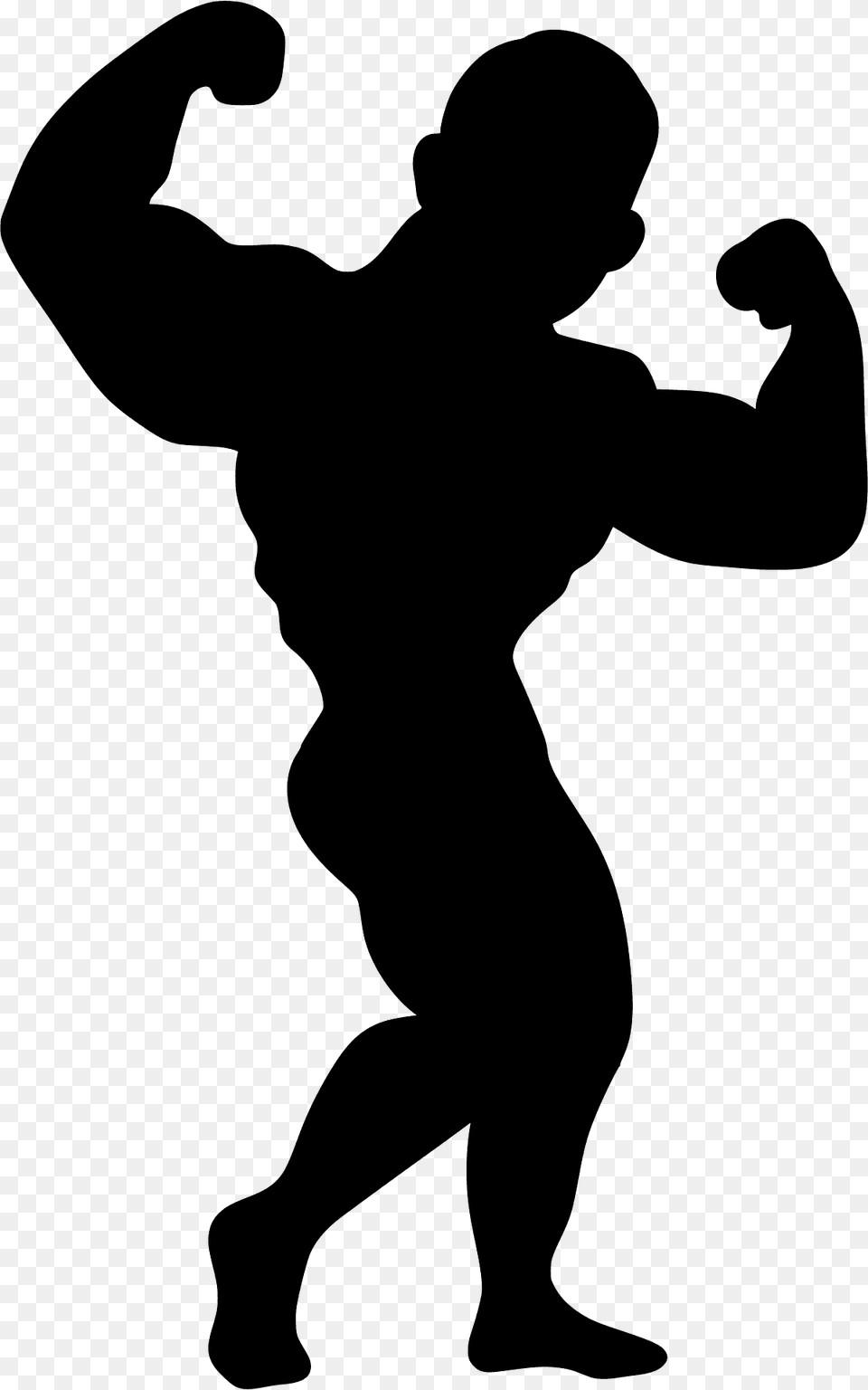 Bodybuilder Silhouette, Adult, Male, Man, Person Png