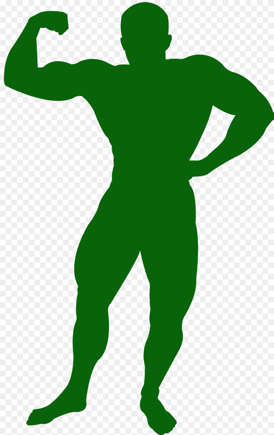 Bodybuilder Silhouette, Person, Green, Head Png Image