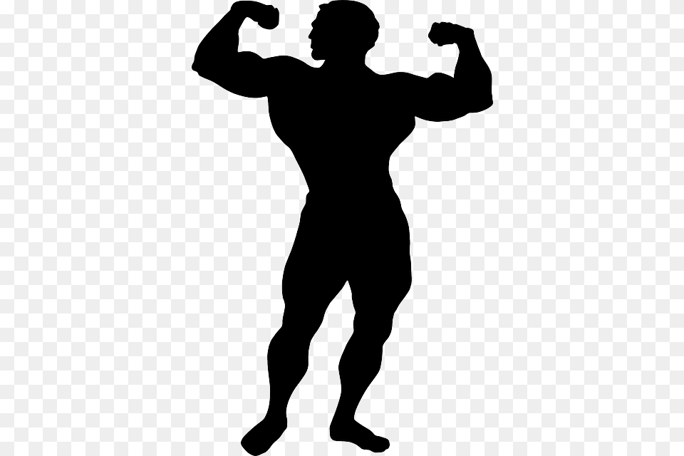 Bodybuilding, Silhouette, Adult, Male, Man Free Png