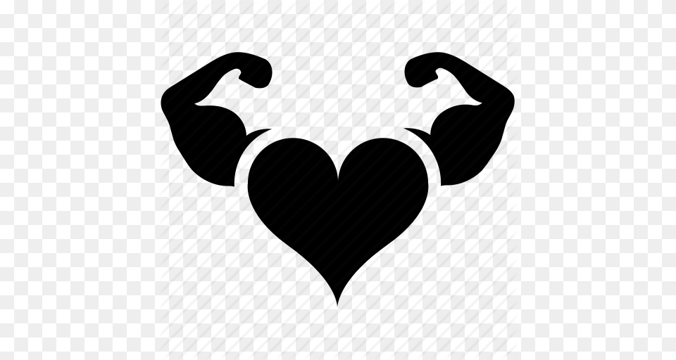 Bodybuilding Cartoon Character Champion Fitness Heart Flexing Png