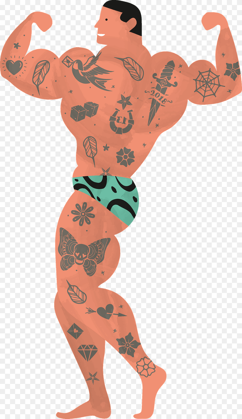Bodybuilding Clipart, Person, Skin, Tattoo, Face Png