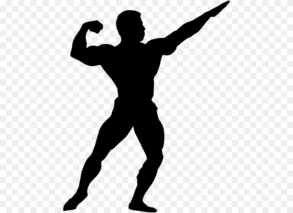 Bodybuilding Silhouette Bodybuilder Sunset Silhouette, Gray Free Transparent Png
