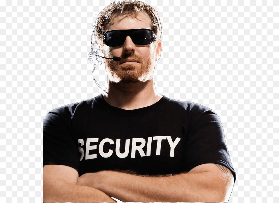 Bodyguard Police Bouncer Guard Officer Security Clipart Cool Security Guard, Accessories, Sunglasses, T-shirt, Glasses Png Image