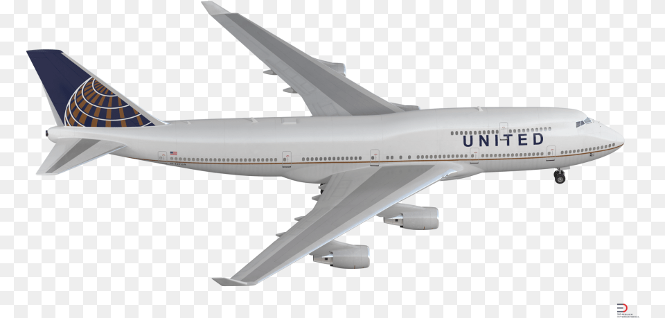 Boeing 747 400er United Rigged Royalty 3d Model, Aircraft, Airliner, Airplane, Transportation Free Transparent Png