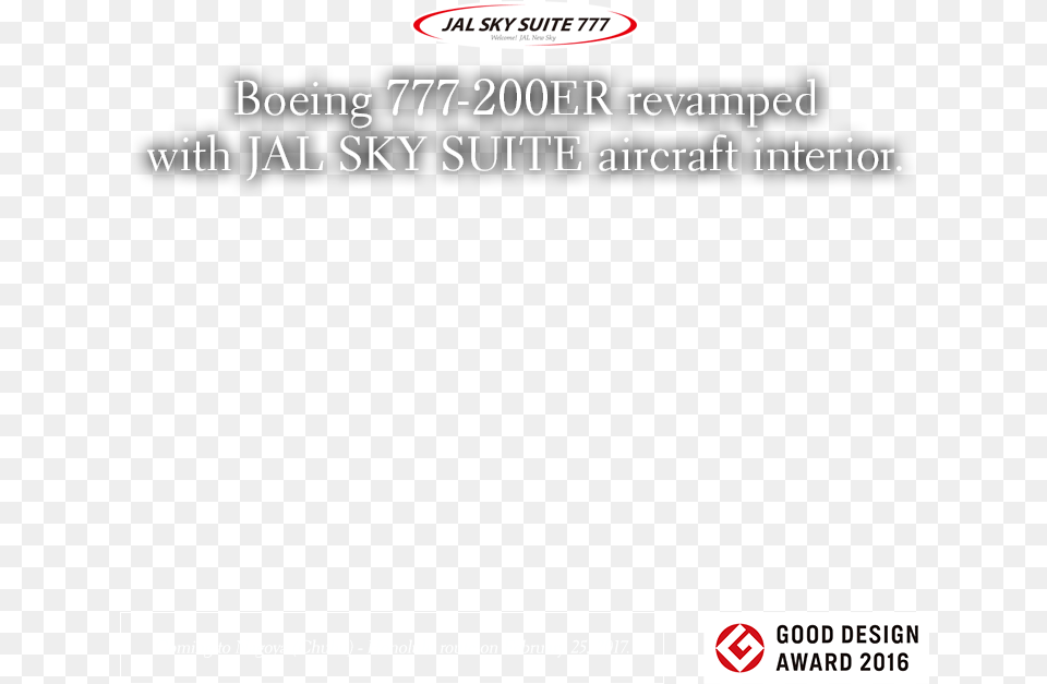 Boeing 777 200er Revamped With Jal Sky Suite Aircraft Good Design Award, Advertisement, Poster, Text Free Png