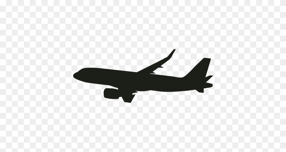 Boeing Airplane In Flight Silhouette, Aircraft, Airliner, Transportation, Vehicle Free Png