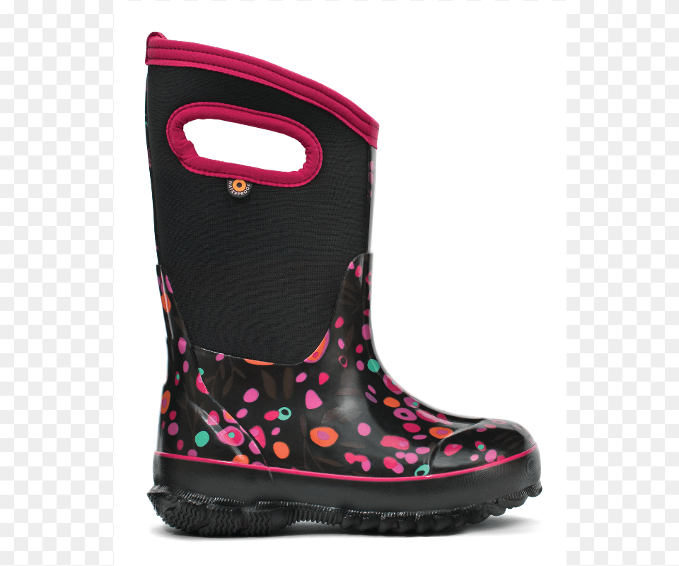 Bogs Kids Classic Cattail Black Multi Bogs Men39s Classic High, Clothing, Footwear, Shoe, Boot Png Image