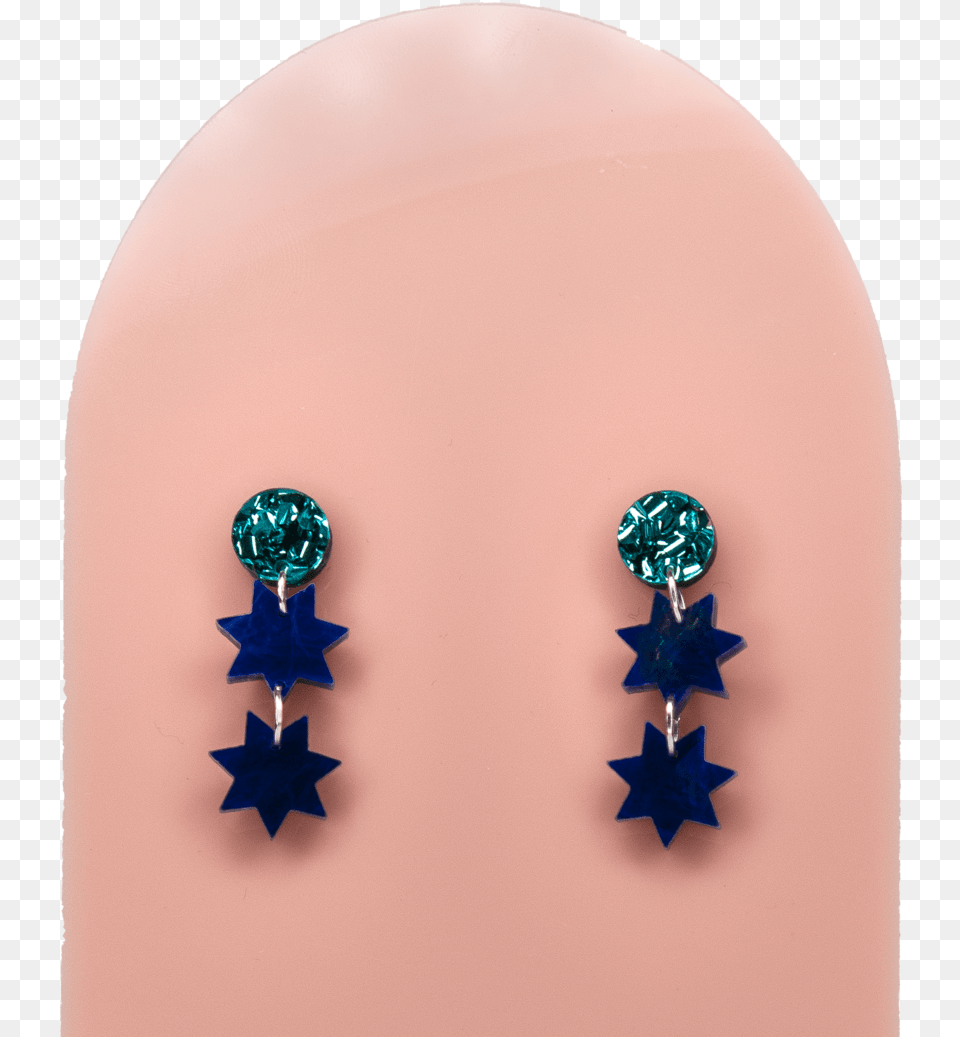Boh Teal Glitter Blue Stars Earrings, Accessories, Earring, Jewelry, Gemstone Png Image