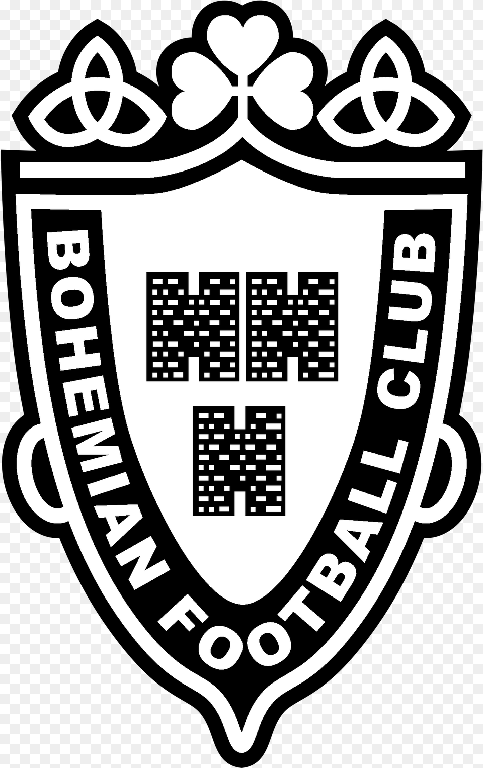 Bohemian 7827 Logo Black And White Bohemian Fc, Qr Code, Emblem, Symbol, Armor Png