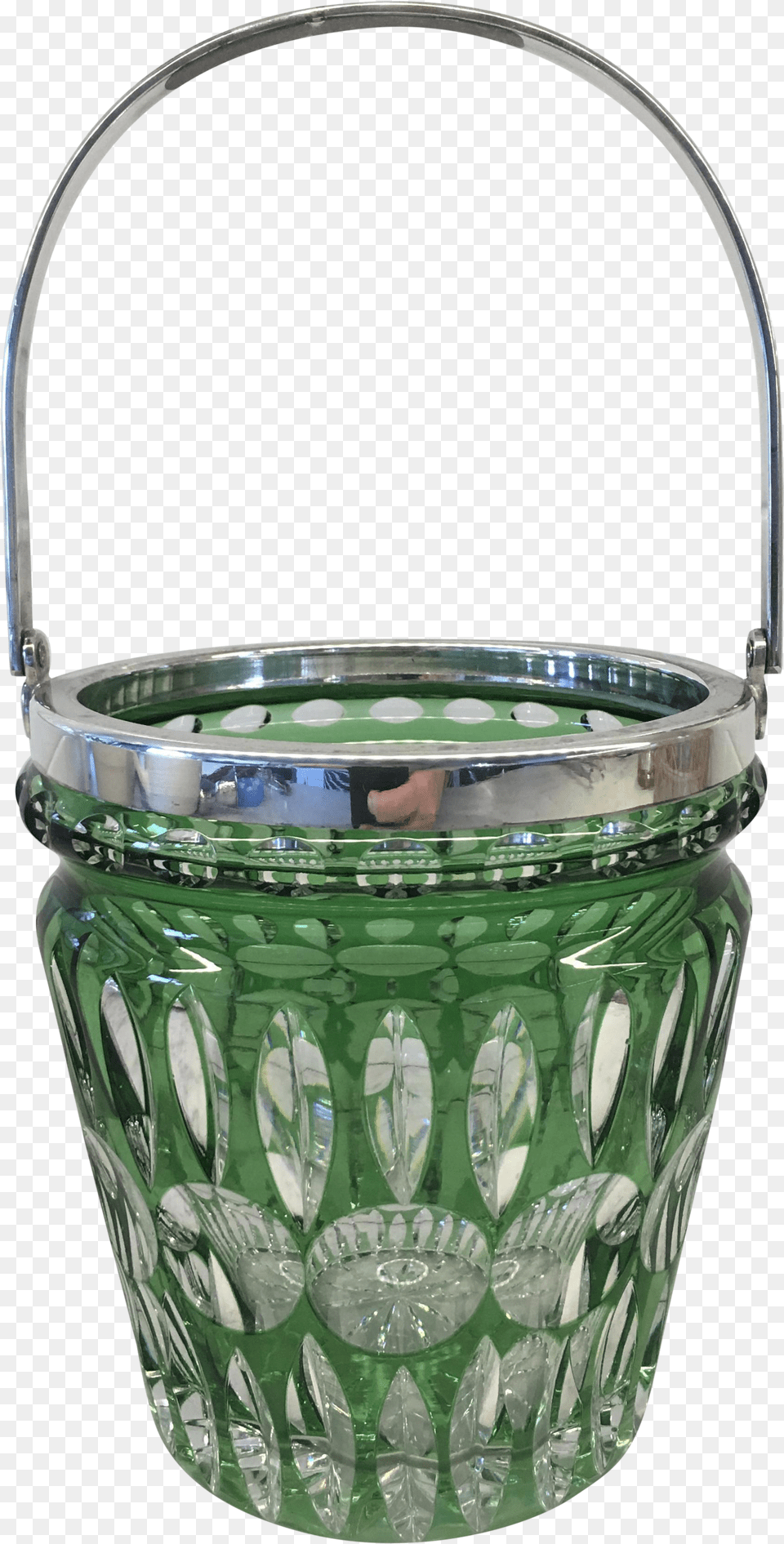 Bohemian Emerald Crystal Amp Silver Ice Bucket On Chairish Silver Png