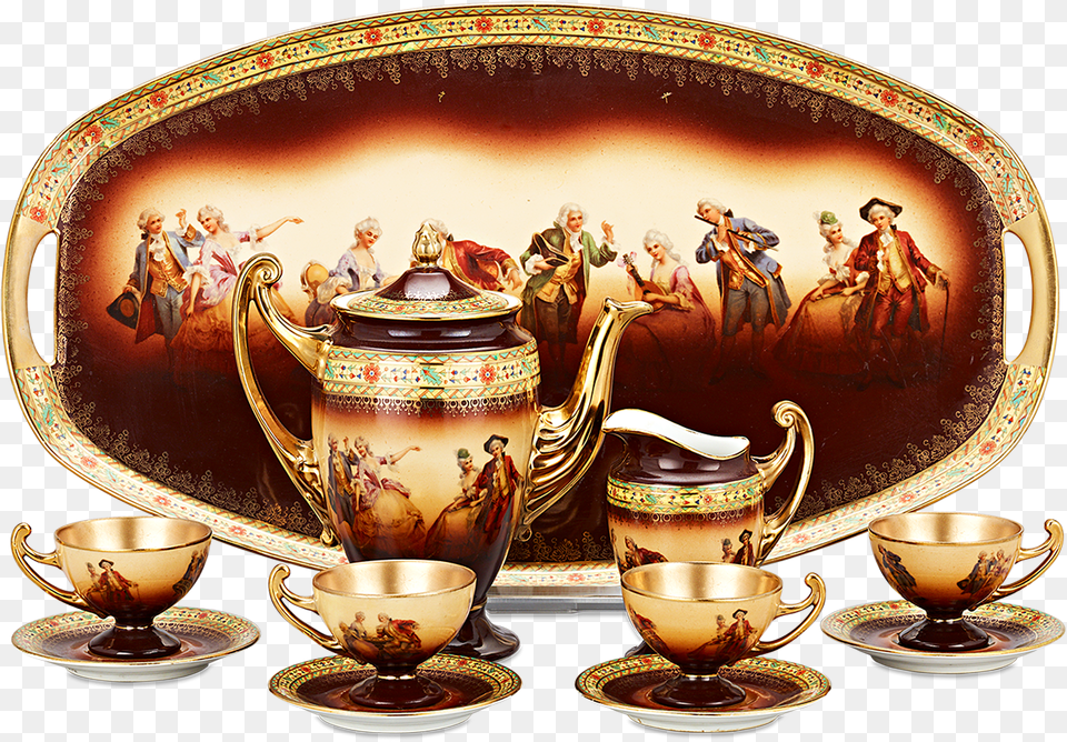 Bohemian Porcelain Tea Set Saucer, Pottery, Art, Cup, Person Png Image