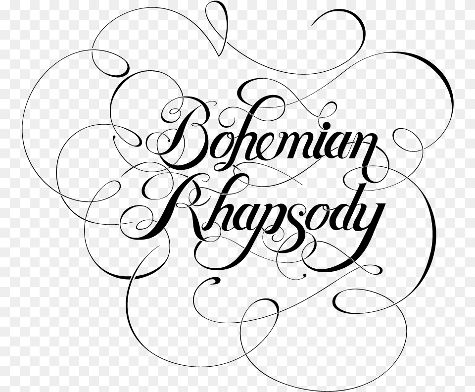 Bohemian Rhapsody Font, Gray Free Png Download
